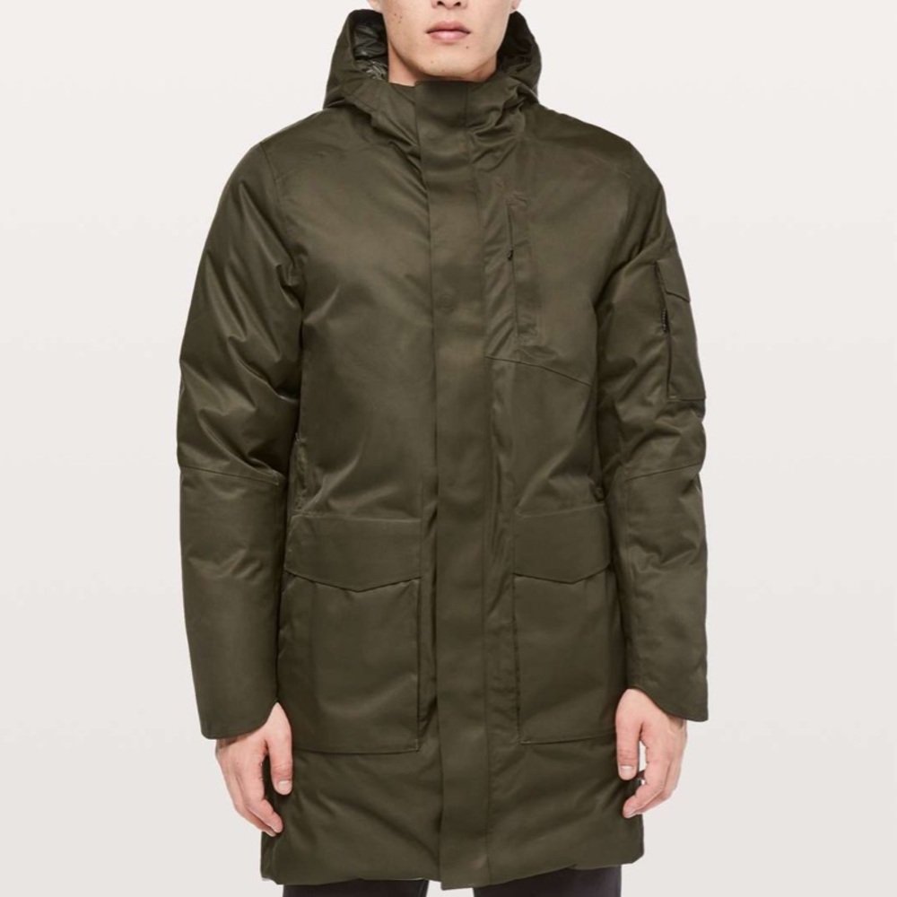 Like New Lululemon Cold City Parka Dark Olive Men’s XS